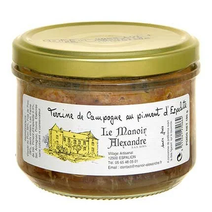 Terrine de campagne au piment d'Espelette 180g - Manoir Alexandre