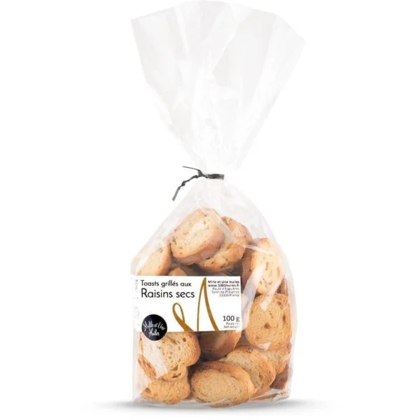 Toasts grillés aux raisins secs - 1001 Huiles - 100g