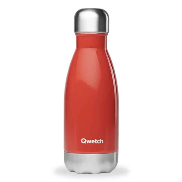 Bouteille isotherme - Rouge brillant - 260ml - Qwetch