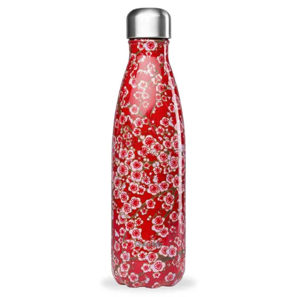 Bouteille isotherme - Flowers - rouge - 500ml - Qwetch