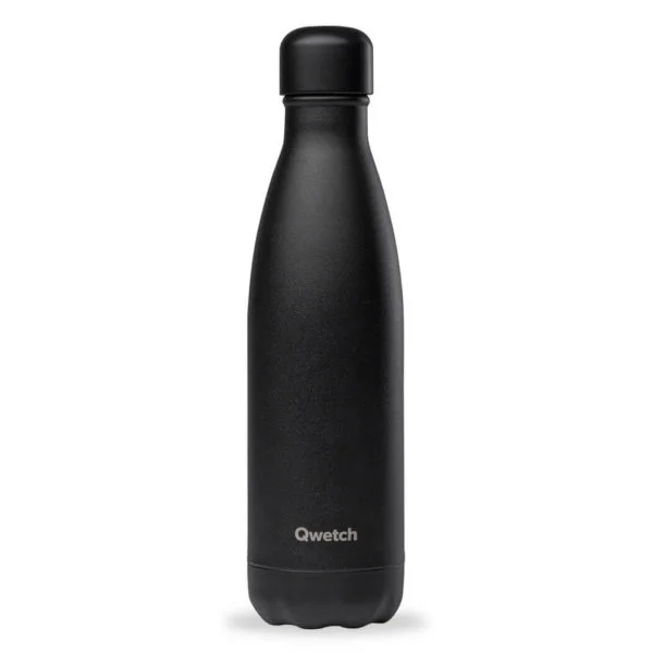 Bouteille isotherme - Noir intégral - 500ml - Qwetch